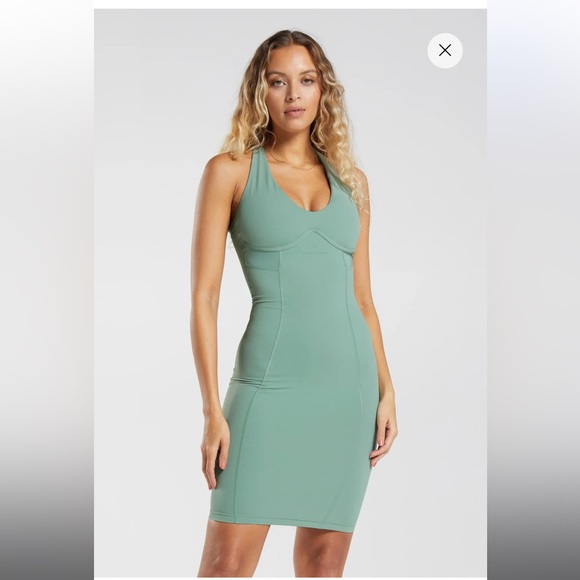 Sage green Whitney Simmons gym shark dress - Picture 1 of 6
